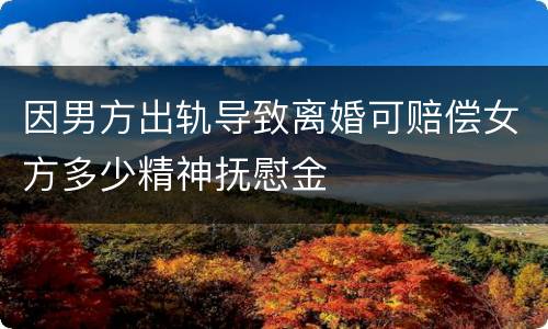 因男方出轨导致离婚可赔偿女方多少精神抚慰金