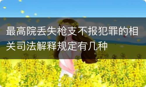 最高院丢失枪支不报犯罪的相关司法解释规定有几种