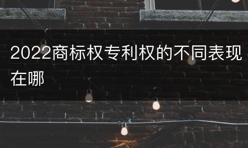 2022商标权专利权的不同表现在哪