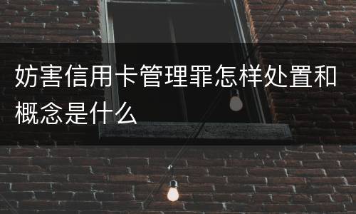 妨害信用卡管理罪怎样处置和概念是什么