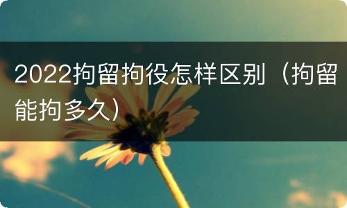 2022拘留拘役怎样区别（拘留能拘多久）