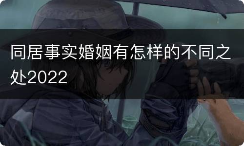 同居事实婚姻有怎样的不同之处2022