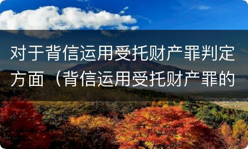 对于背信运用受托财产罪判定方面（背信运用受托财产罪的主体）