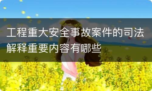 工程重大安全事故案件的司法解释重要内容有哪些