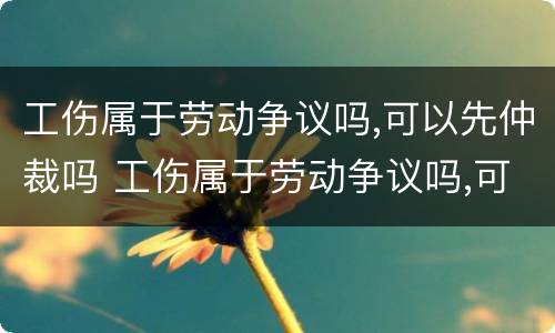 工伤属于劳动争议吗,可以先仲裁吗 工伤属于劳动争议吗,可以先仲裁吗