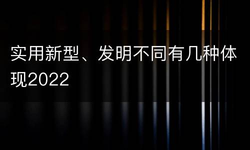 实用新型、发明不同有几种体现2022