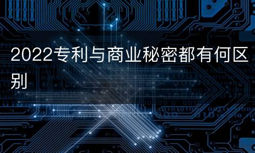 2022专利与商业秘密都有何区别