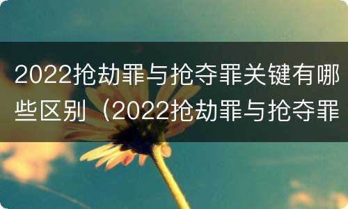 2022抢劫罪与抢夺罪关键有哪些区别（2022抢劫罪与抢夺罪关键有哪些区别和联系）