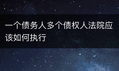 一个债务人多个债权人法院应该如何执行