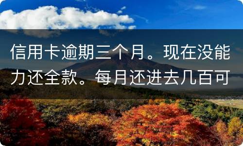 信用卡逾期三个月。现在没能力还全款。每月还进去几百可以么