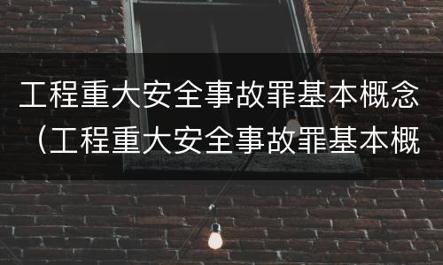 工程重大安全事故罪基本概念（工程重大安全事故罪基本概念是）