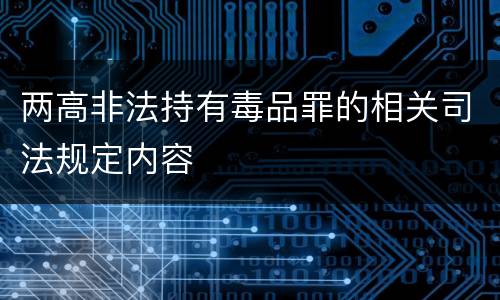 两高非法持有毒品罪的相关司法规定内容