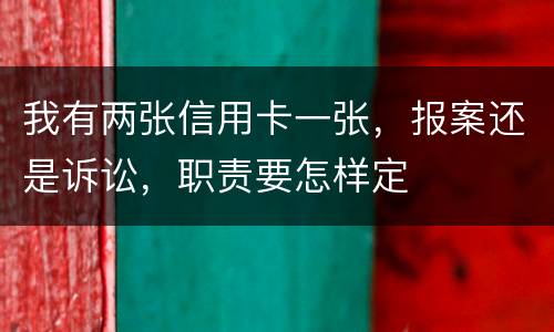 我有两张信用卡一张，报案还是诉讼，职责要怎样定