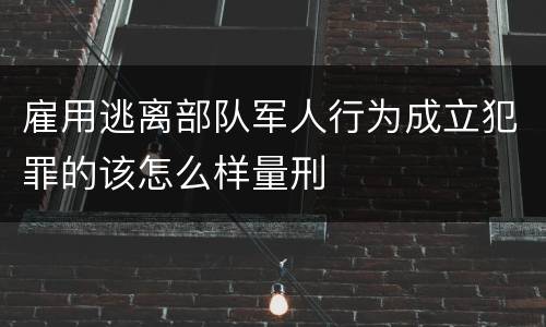 雇用逃离部队军人行为成立犯罪的该怎么样量刑