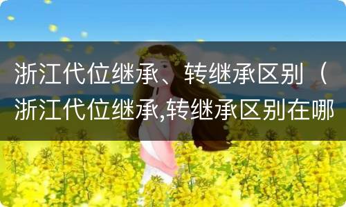 浙江代位继承、转继承区别（浙江代位继承,转继承区别在哪）