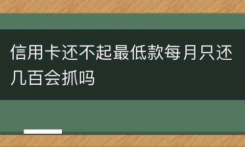 信用卡还不起最低款每月只还几百会抓吗