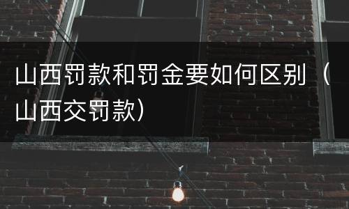 山西罚款和罚金要如何区别（山西交罚款）