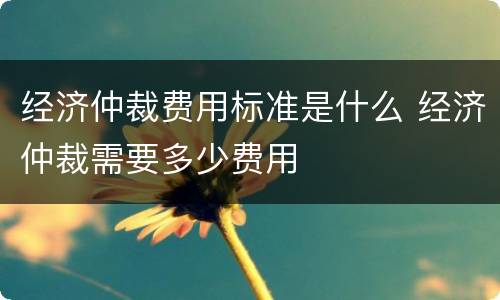 经济仲裁费用标准是什么 经济仲裁需要多少费用