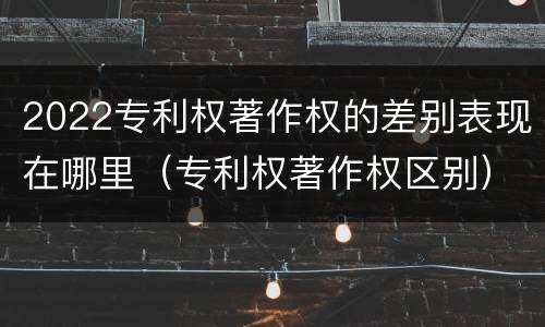2022专利权著作权的差别表现在哪里（专利权著作权区别）