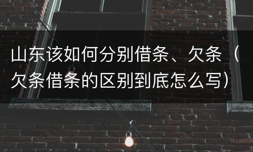 山东该如何分别借条、欠条（欠条借条的区别到底怎么写）