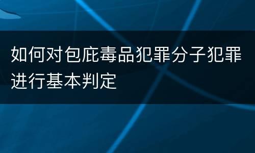 如何对包庇毒品犯罪分子犯罪进行基本判定