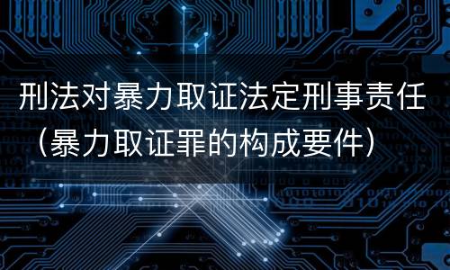 刑法对暴力取证法定刑事责任（暴力取证罪的构成要件）