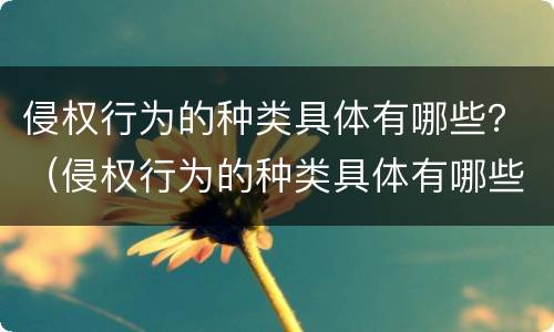 侵权行为的种类具体有哪些？（侵权行为的种类具体有哪些）
