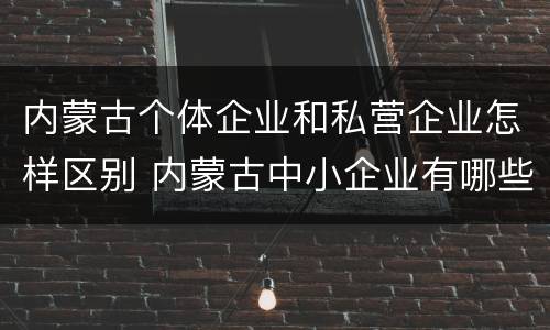 内蒙古个体企业和私营企业怎样区别 内蒙古中小企业有哪些公司