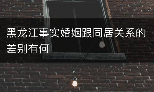 黑龙江事实婚姻跟同居关系的差别有何