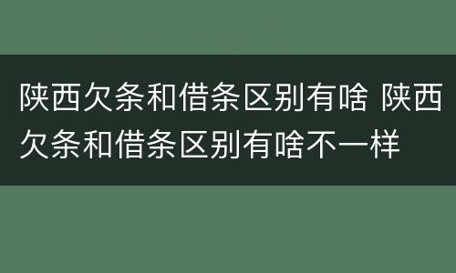 陕西欠条和借条区别有啥 陕西欠条和借条区别有啥不一样