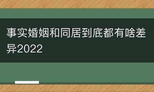 事实婚姻和同居到底都有啥差异2022