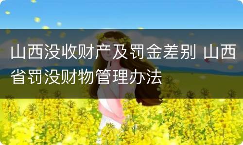 山西没收财产及罚金差别 山西省罚没财物管理办法