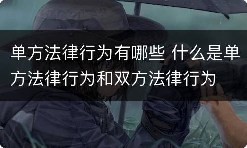 单方法律行为有哪些 什么是单方法律行为和双方法律行为