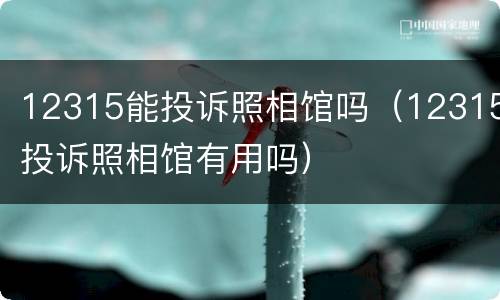 12315能投诉照相馆吗（12315投诉照相馆有用吗）