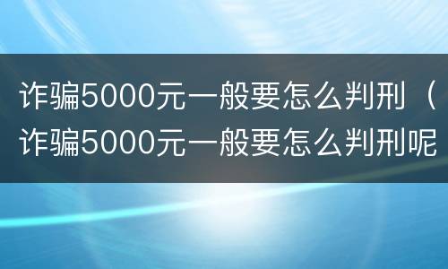 诈骗5000元一般要怎么判刑（诈骗5000元一般要怎么判刑呢）