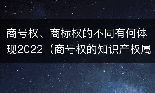 商号权、商标权的不同有何体现2022（商号权的知识产权属性）