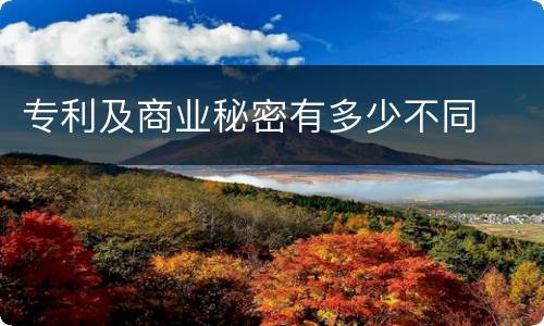 专利及商业秘密有多少不同