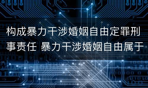 构成暴力干涉婚姻自由定罪刑事责任 暴力干涉婚姻自由属于犯罪吗