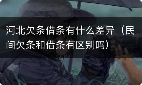 河北欠条借条有什么差异（民间欠条和借条有区别吗）