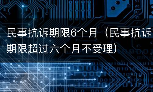 民事抗诉期限6个月（民事抗诉期限超过六个月不受理）