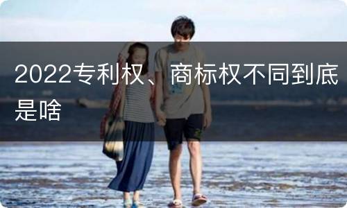 2022专利权、商标权不同到底是啥