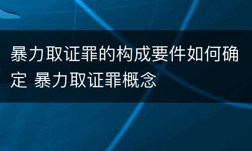 暴力取证罪的构成要件如何确定 暴力取证罪概念