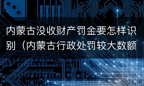 内蒙古没收财产罚金要怎样识别（内蒙古行政处罚较大数额罚款标准）