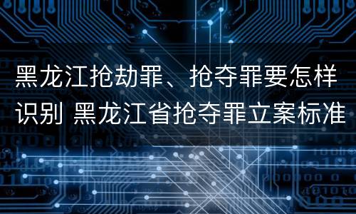 黑龙江抢劫罪、抢夺罪要怎样识别 黑龙江省抢夺罪立案标准