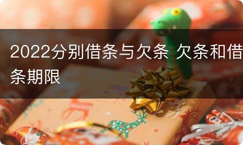 2022分别借条与欠条 欠条和借条期限
