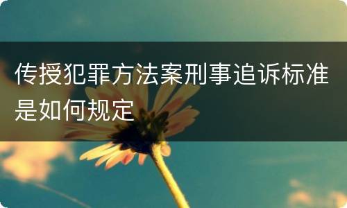 传授犯罪方法案刑事追诉标准是如何规定