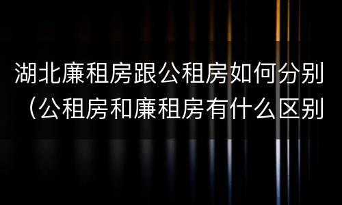 湖北廉租房跟公租房如何分别（公租房和廉租房有什么区别呢）