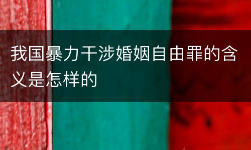 我国暴力干涉婚姻自由罪的含义是怎样的