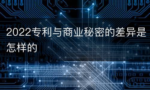 2022专利与商业秘密的差异是怎样的