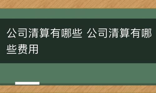 公司清算有哪些 公司清算有哪些费用